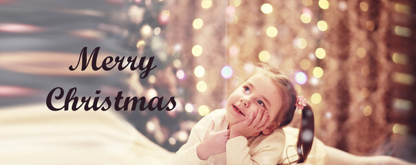 Family on Christmas eve at fireplace. Kids opening Xmas presents. Children under Christmas tree with gift boxes. Decorated living room with traditional fire place. Cozy warm winter evening at home.