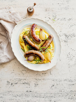 sausage mash and onion gravy