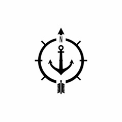 vector illustration of compass icon on white background