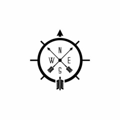 vector illustration of compass icon on white background