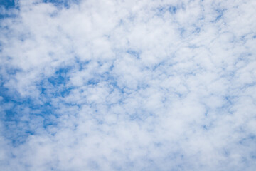 Bright sky and fluffy white clouds nature