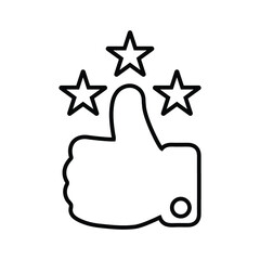 Feedback, star line icon. Outline vector.