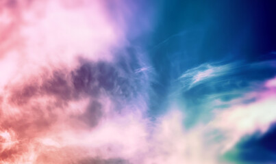 Sky landscape with clouds in paste multil colors