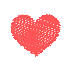 Vector Isolated Abstract Scribbled Heart On White Background