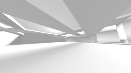 Illuminated corridor interior design. Empty Room Interior Background