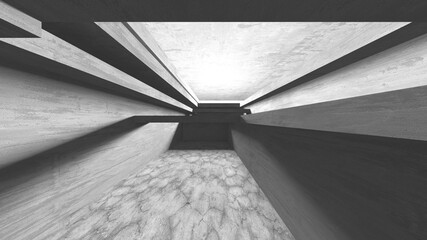 Abstract architecture background. Empty rough concrete interior