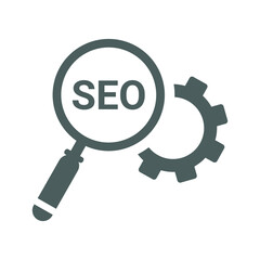 Seo, service icon. Gray vector graphics.