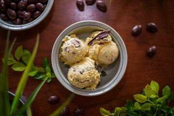 Ice cream with chocolate