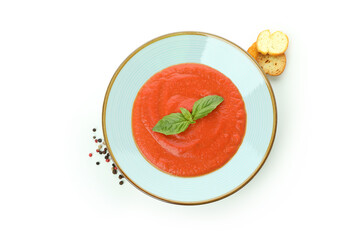 Spanish soup Gazpacho isolated on white background