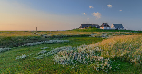 Picturesque village and unique natural landscape of the North Sea Coast on small island of the...