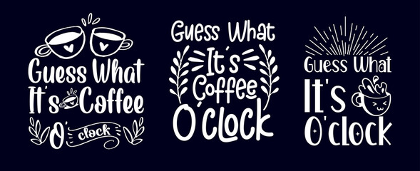 Obraz premium Coffee quotes bundle t shirt design