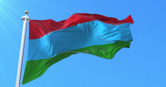 Flag of Republic of Karelia, Russia. Loop