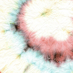 Coral Tie Dye Swirl. Die Peace Paint. Bright Boho