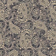 Damask Paisley seamless vector pattern for fabric design.