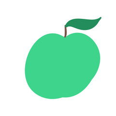 green apple vector illustration simple cartoon stylre