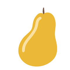 yellow pear vector illustration simple cartoon