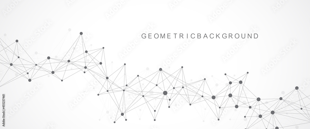Aufkleber Global network connection concept. Social network communication in the global business. Big data visualization. Internet technology. Vector illustration.
