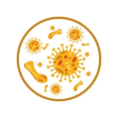 Immune system vector icon logo. Health bacteria virus protection. Medical prevention human germ. Vector illustration??????