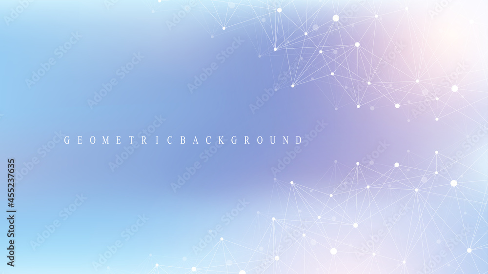 Aufkleber Global network connection concept. Social network communication in the global business. Big data visualization. Internet technology. Vector illustration.