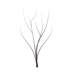 bald handdraw  tree  vector illustration element for game design. winter tree without crown. dead tree