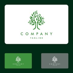 Creative people ecology tree logo set vector icon illustration graphic design