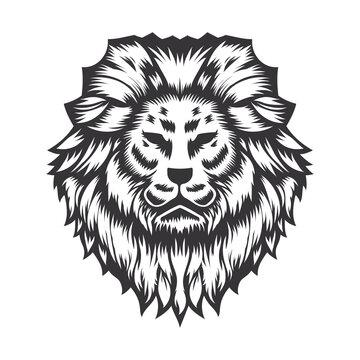 Lion Head design on white background. Lion Head Line Art logos . vector illustration.