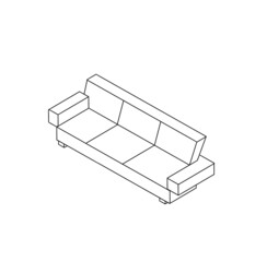 Sofa , couch illustration on white background 