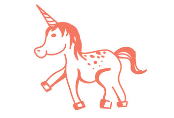 A unicorn sketch isolated on a white background. Children's doodles