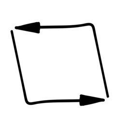 two black square arrow.. doodle vector element. hand drawn