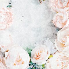 Fototapeta premium Abstract beautiful watercolor rose bouquet