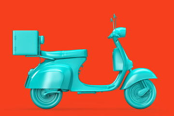 Side view of vintage retro scooter. 3D illustration