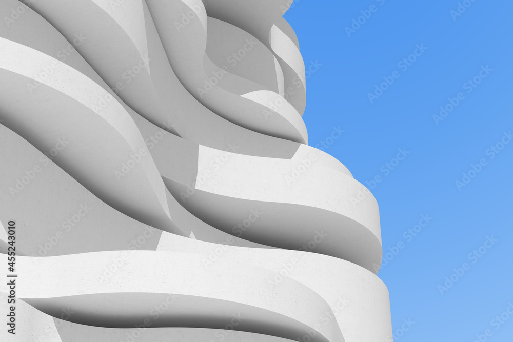 Leinwandbilder abstract white circular architecture, concave and convex, curve building. 3d rendering.