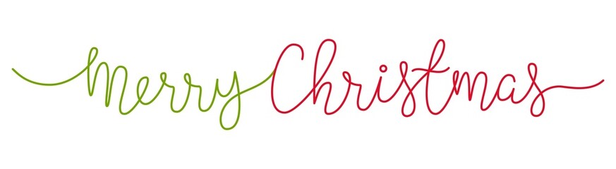 Merry Christmas lettering banner with snow flake