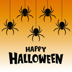 Halloween background. Vector illustration. Follow other spiders patterns in my collection.
