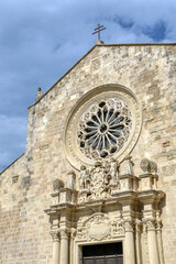 Facade of the Cathedral of Otranto dedicated to the Annunciation of the Virgin Mary. Salento,...