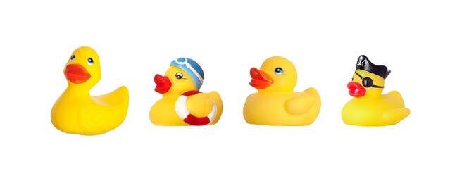 Four rubber ducks