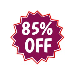 Special 85 percent offer sale tag star for sales and promotion isolated 3d. Discount icon or sticker coffee color and white. Business Advertising