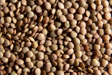 Lentils background. Texture. Selective focus.