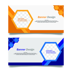 Vector abstract design banner template. banner design. abstract background design with  blue and orange color and file eps 10 for free royalty