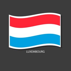 Luxembourg flag vector version waving flags.