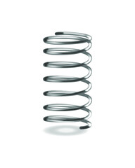 Gray metal spring isolated on a white background - 3d rendering