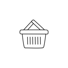 ecommerce Basket shopping icon in flat black line style, isolated on white background 