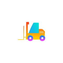 Forklift icon in gradient color style, isolated on white background 