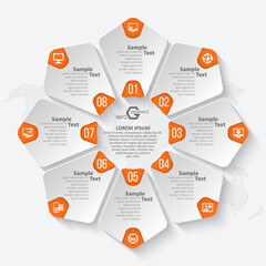 Abstract 3D Paper Infographics. Business template .Vector illustration