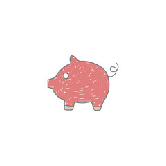 piggy bank icon in color icon, isolated on white background 