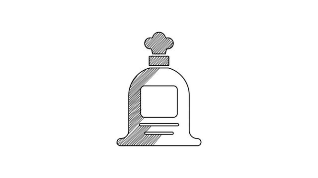 Black line Full sack icon isolated on white background. 4K Video motion graphic animation