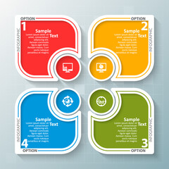 Obraz premium Abstract 3D Paper Infographics. Business template .Vector illustration