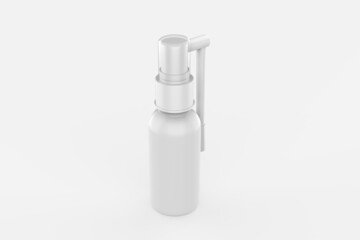Plastic Bottle with Long Nozzle Sprayer Mockup isolated on white background. 3d illustration