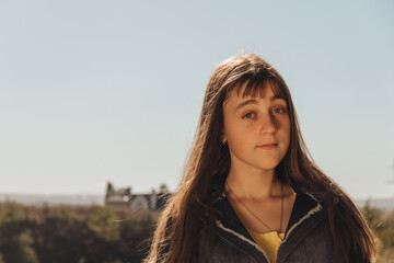 Girl in autumn park