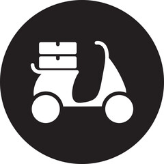 Delivery bike glyph icon